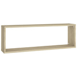 NNEVL Wall Cube Shelves 4 pcs White&Sonoma Oak 80x15x26.5cm Chipboard