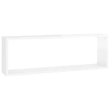 NNEVL Wall Cube Shelves 2 pcs High Gloss White 80x15x26.5 cm Chipboard