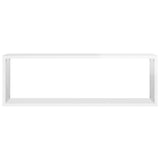 NNEVL Wall Cube Shelves 2 pcs High Gloss White 80x15x26.5 cm Chipboard