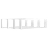 NNEVL Wall Cube Shelves 4 pcs High Gloss White 80x15x26.5 cm Chipboard