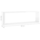 NNEVL Wall Cube Shelves 4 pcs High Gloss White 80x15x26.5 cm Chipboard