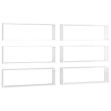 NNEVL Wall Cube Shelves 6 pcs High Gloss White 80x15x26.5cm Chipboard