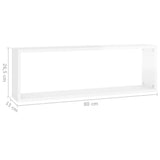 NNEVL Wall Cube Shelves 6 pcs High Gloss White 80x15x26.5cm Chipboard