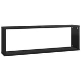 NNEVL Wall Cube Shelves 2 pcs High Gloss Black 80x15x26.5 cm Chipboard