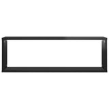 NNEVL Wall Cube Shelves 2 pcs High Gloss Black 80x15x26.5 cm Chipboard