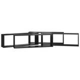 NNEVL Wall Cube Shelves 4 pcs High Gloss Black 80x15x26.5cm Chipboard