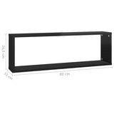NNEVL Wall Cube Shelves 4 pcs High Gloss Black 80x15x26.5cm Chipboard