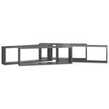NNEVL Wall Cube Shelves 4 pcs High Gloss Grey 80x15x26.5 cm Chipboard