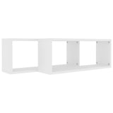 NNEVL Wall Cube Shelves 2 pcs White 60x15x23 cm Chipboard