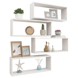 NNEVL Wall Cube Shelves 4 pcs White 60x15x23 cm Chipboard
