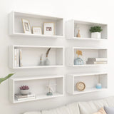 NNEVL Wall Shelves 6 pcs White 60x15x23 cm Chipboard