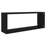 NNEVL Wall Cube Shelves 2 pcs Black 60x15x23 cm Chipboard