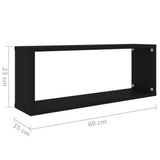 NNEVL Wall Cube Shelves 2 pcs Black 60x15x23 cm Chipboard