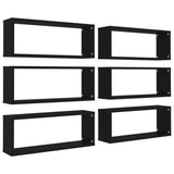 NNEVL Wall Shelves 6 pcs Black 60x15x23 cm Chipboard