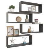 NNEVL Wall Cube Shelves 4 pcs Grey 60x15x23 cm Chipboard