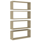 NNEVL Wall Cube Shelves 4 pcs Sonoma Oak 60x15x23 cm Chipboard