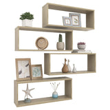 NNEVL Wall Cube Shelves 4 pcs Sonoma Oak 60x15x23 cm Chipboard