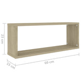 NNEVL Wall Cube Shelves 4 pcs Sonoma Oak 60x15x23 cm Chipboard