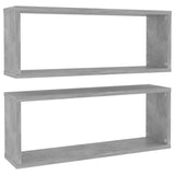 NNEVL Wall Shelves 2 pcs Concrete Grey 60x15x23 cm Chipboard