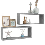 NNEVL Wall Shelves 2 pcs Concrete Grey 60x15x23 cm Chipboard