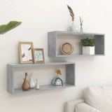 NNEVL Wall Shelves 2 pcs Concrete Grey 60x15x23 cm Chipboard