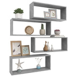 NNEVL Wall Shelves 4 pcs Concrete Grey 60x15x23 cm Chipboard