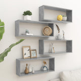 NNEVL Wall Shelves 4 pcs Concrete Grey 60x15x23 cm Chipboard