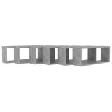 NNEVL Wall Cube Shelves 6 pcs Concrete Grey 60x15x23 cm Chipboard