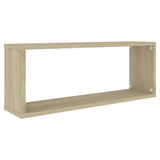 NNEVL Wall Cube Shelves 6 pcs White and Sonoma Oak 60x15x23 cm Chipboard