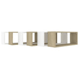 NNEVL Wall Cube Shelves 6 pcs White and Sonoma Oak 60x15x23 cm Chipboard