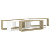 NNEVL Wall Cube Shelves 6 pcs White and Sonoma Oak 60x15x23 cm Chipboard
