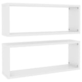 NNEVL Wall Shelves 2 pcs High Gloss White 60x15x23 cm Chipboard