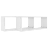 NNEVL Wall Shelves 2 pcs High Gloss White 60x15x23 cm Chipboard