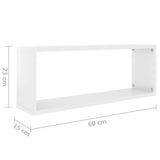 NNEVL Wall Shelves 2 pcs High Gloss White 60x15x23 cm Chipboard