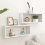 NNEVL Wall Shelves 2 pcs High Gloss White 60x15x23 cm Chipboard