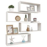NNEVL Wall Cube Shelves 4 pcs High Gloss White 60x15x23 cm Chipboard