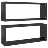NNEVL Wall Shelves 2 pcs High Gloss Black 60x15x23 cm Chipboard