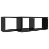 NNEVL Wall Shelves 2 pcs High Gloss Black 60x15x23 cm Chipboard