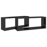 NNEVL Wall Shelves 2 pcs High Gloss Black 60x15x23 cm Chipboard