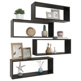 NNEVL Wall Cube Shelves 4 pcs High Gloss Black 60x15x23 cm Chipboard