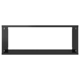 NNEVL Wall Cube Shelves 4 pcs High Gloss Black 60x15x23 cm Chipboard