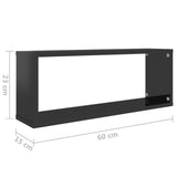 NNEVL Wall Cube Shelves 4 pcs High Gloss Black 60x15x23 cm Chipboard