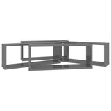 NNEVL Wall Cube Shelves 4 pcs High Gloss Grey 60x15x23 cm Chipboard