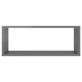 NNEVL Wall Cube Shelves 6 pcs High Gloss Grey 60x15x23 cm Chipboard