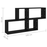 NNEVL Wall Shelf Black 100x18x53 cm Chipboard