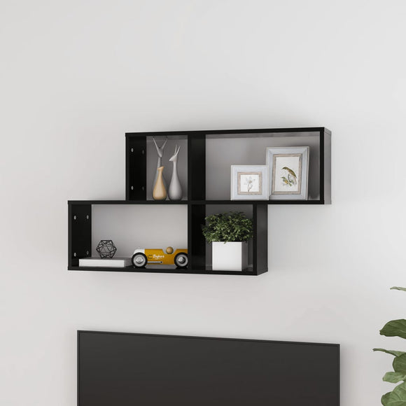 NNEVL Wall Shelf Black 100x18x53 cm Chipboard