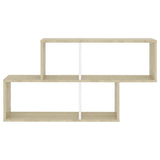 NNEVL Wall Shelf White and Sonoma Oak 100x18x53 cm Chipboard