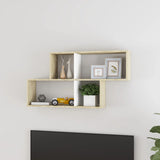 NNEVL Wall Shelf White and Sonoma Oak 100x18x53 cm Chipboard