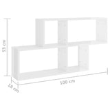 NNEVL Wall Shelf High Gloss White 100x18x53 cm Chipboard