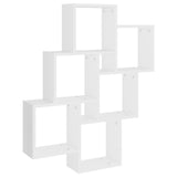 NNEVL Wall Cube Shelf White 78x15x93 cm Chipboard